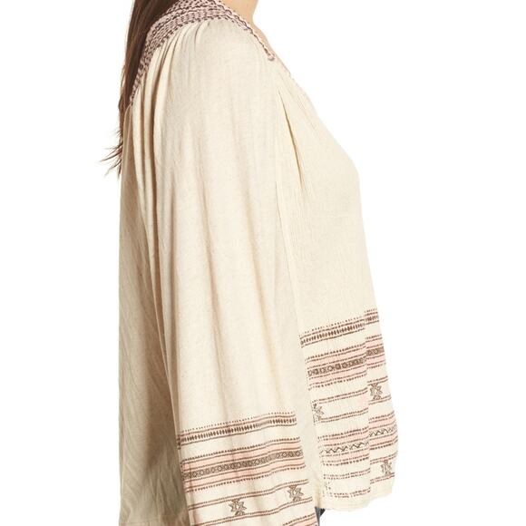 Lucky Brand Market Embroidered Peasant Blouse XS - Picture 4 of 4